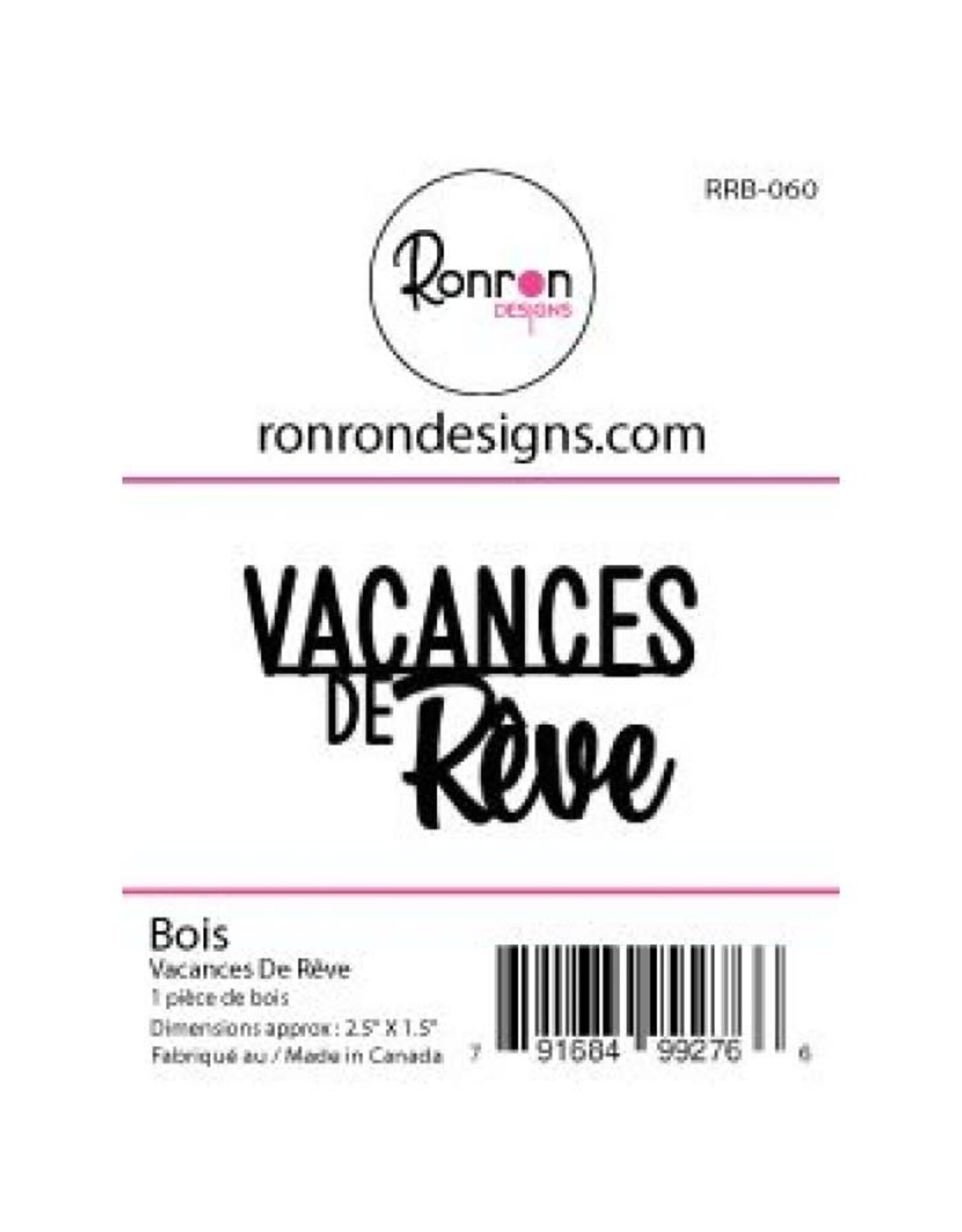 RONRON DESIGNS RONRON DESIGNS VACANCES DE RÊVE WOOD PIECE