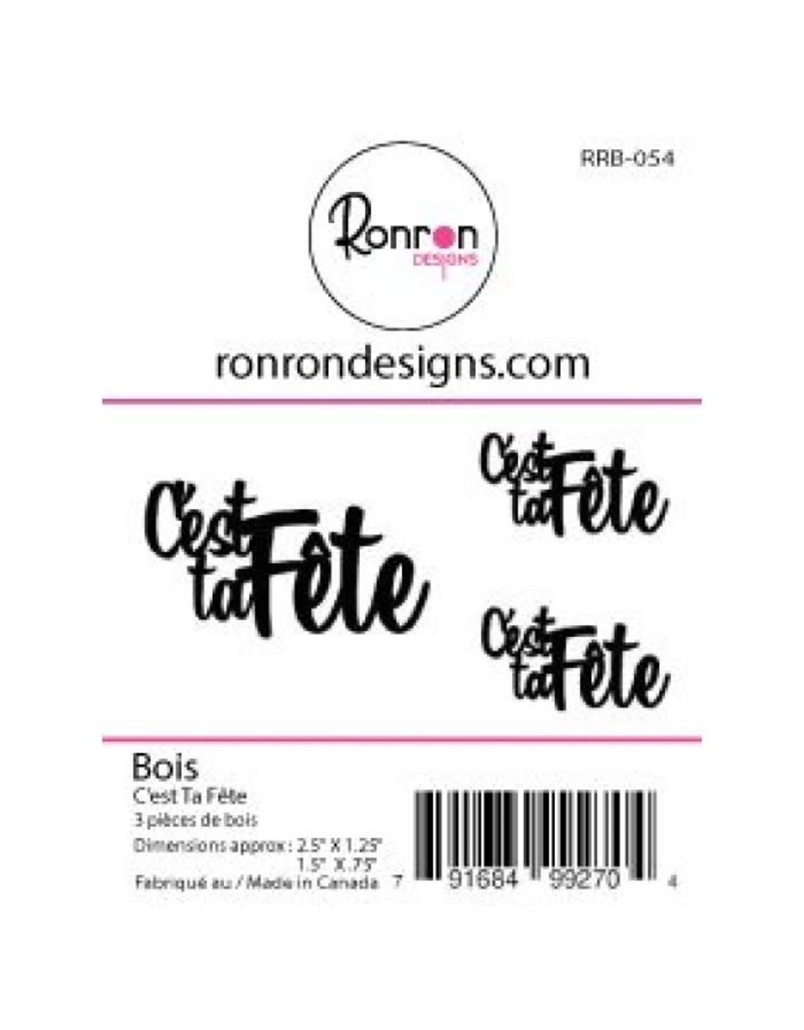 RONRON DESIGNS RONRON DESIGNS C'EST TA FÊTE WOOD PIECES