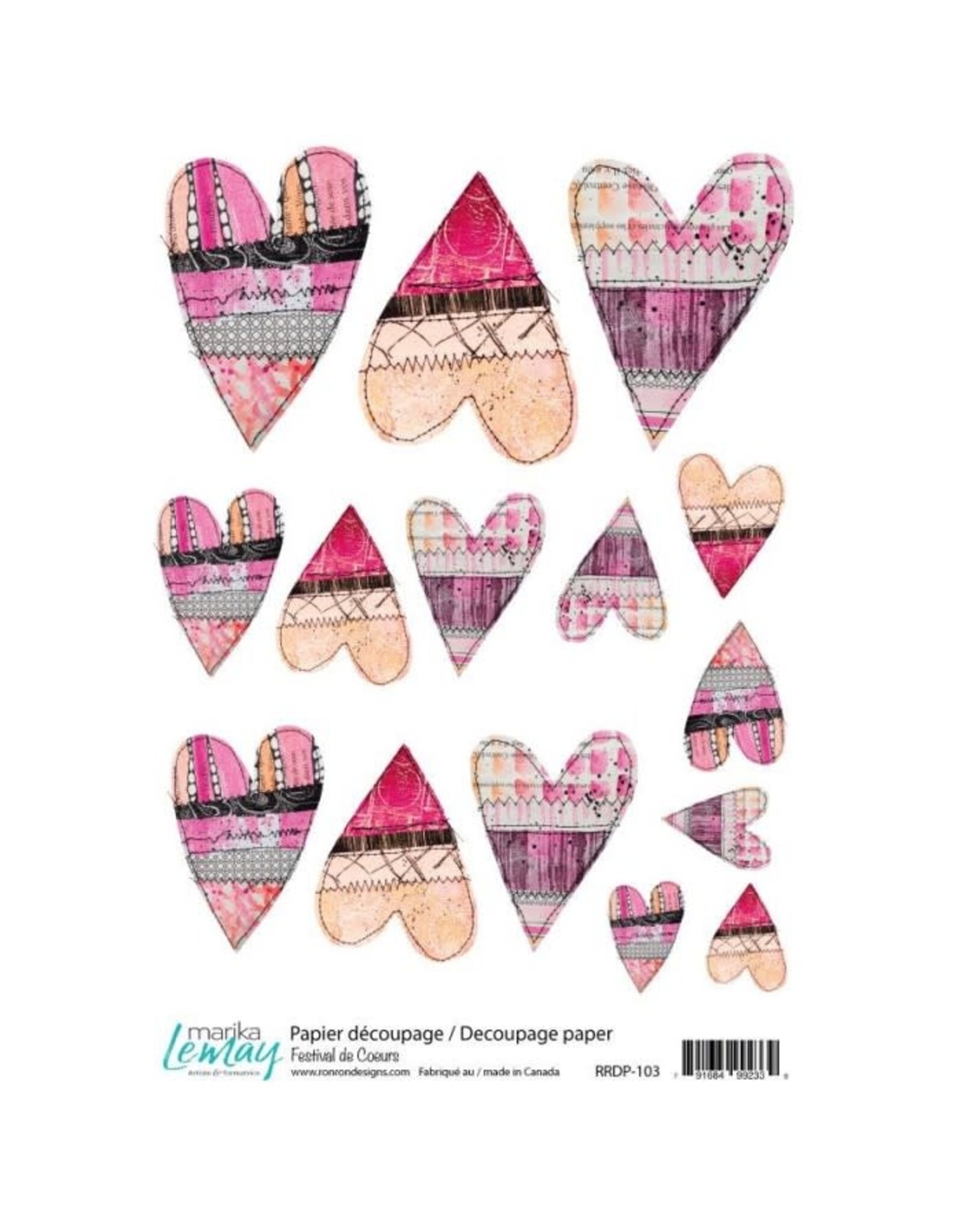 RONRON DESIGNS RONRON DESIGNS MARIKA LEMAY - FESTIVAL DE COEURS RICE PAPER