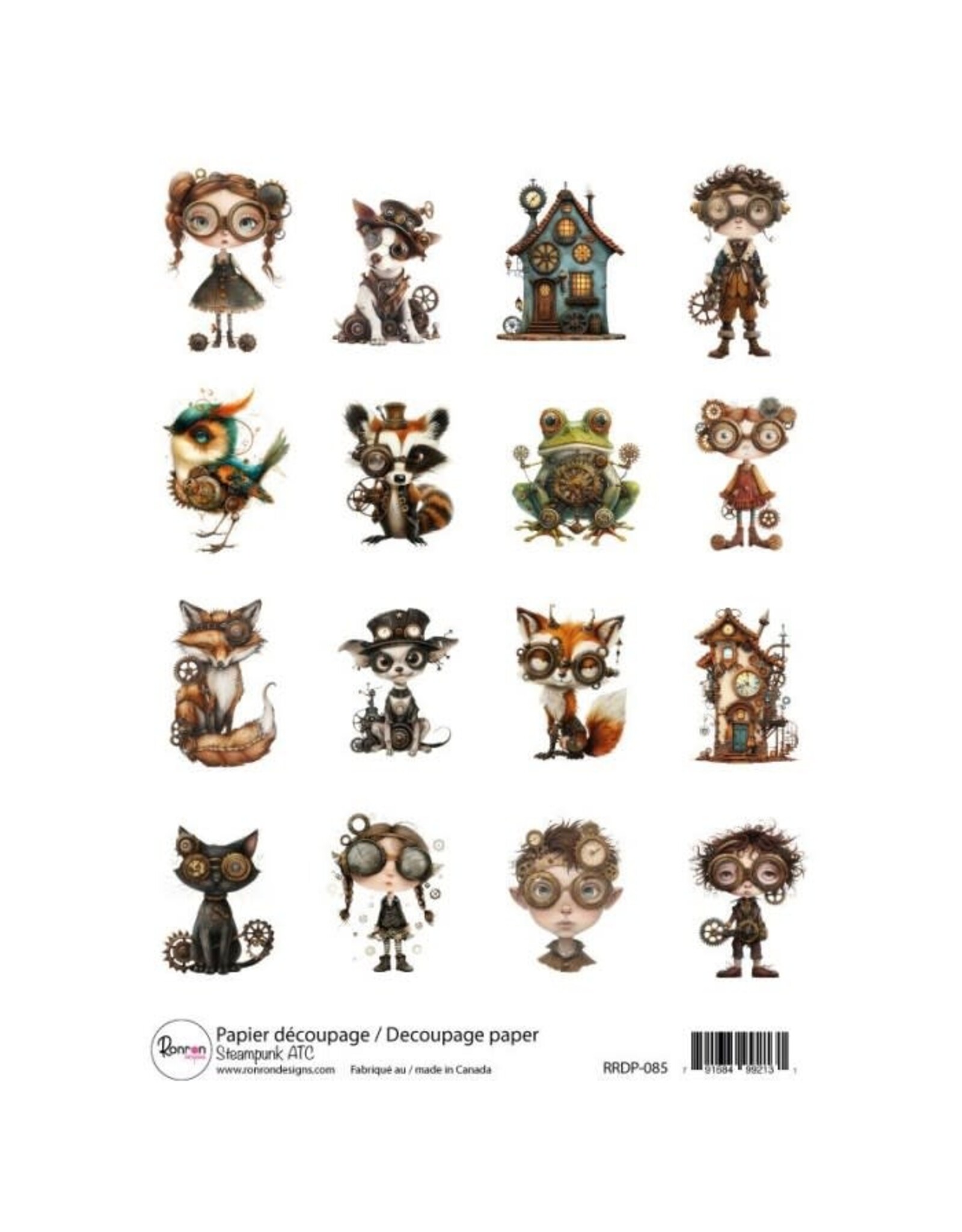 RONRON DESIGNS RONRON DESIGNS STEAMPUNK ATC RICE PAPER