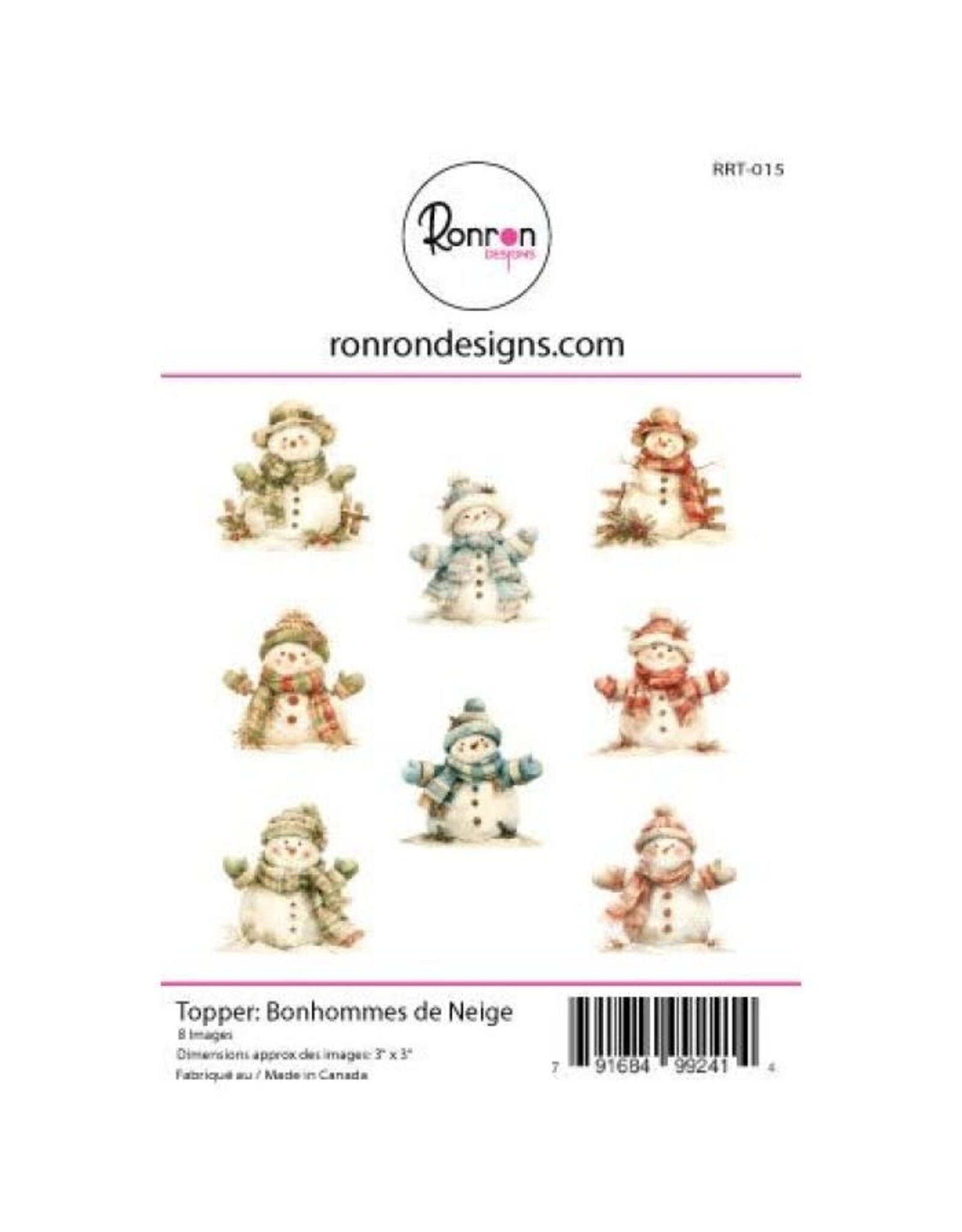 RONRON DESIGNS RONRON DESIGNS BONHOMMES DE NEIGE TOPPERS