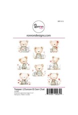 RONRON DESIGNS RONRON DESIGNS L'OURSON ET SON CHAT TOPPERS