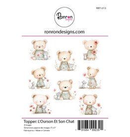 RONRON DESIGNS RONRON DESIGNS L'OURSON ET SON CHAT TOPPERS