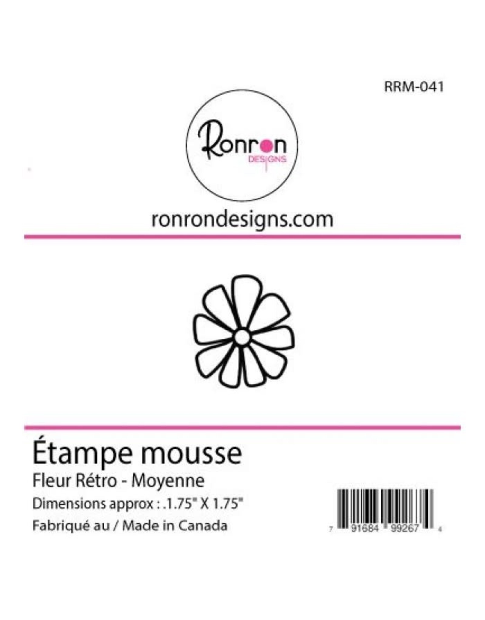 RONRON DESIGNS RONRON DESIGNS FLEUR RÉTRO - MOYENNE FOAM STAMP