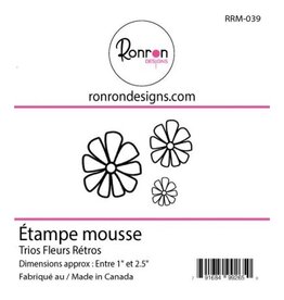 RONRON DESIGNS RONRON DESIGNS TRIO FLEURS RÉTROS FOAM STAMP SET