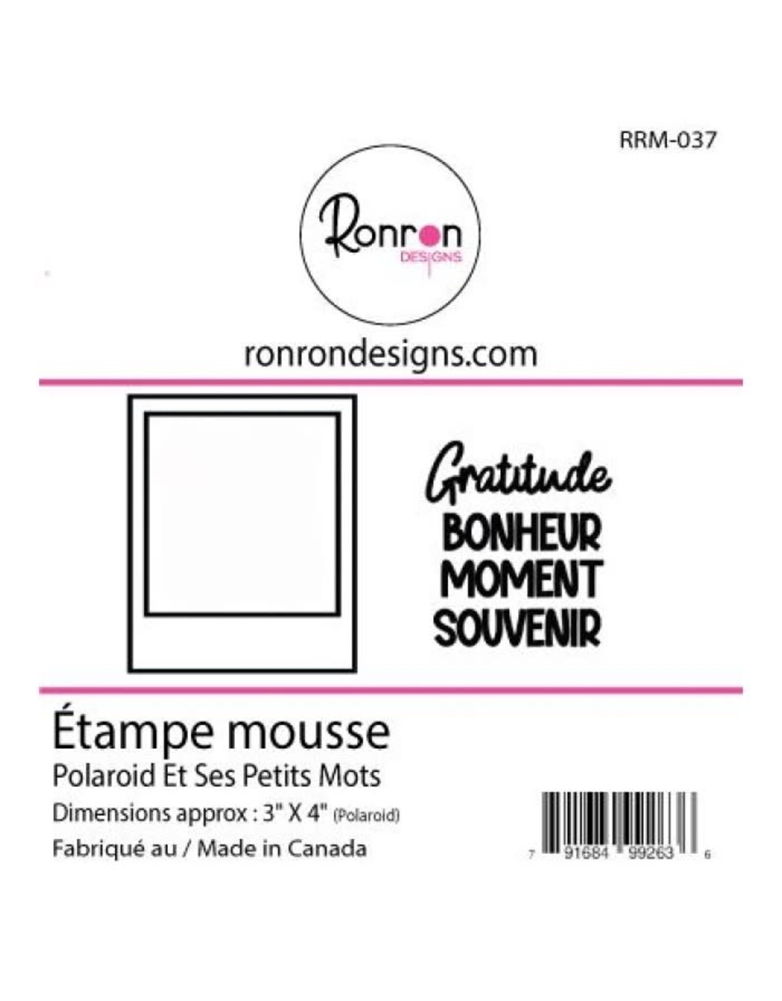 RONRON DESIGNS RONRON DESIGNS POLAROID ET SES PETITS MOTS FOAM STAMP SET
