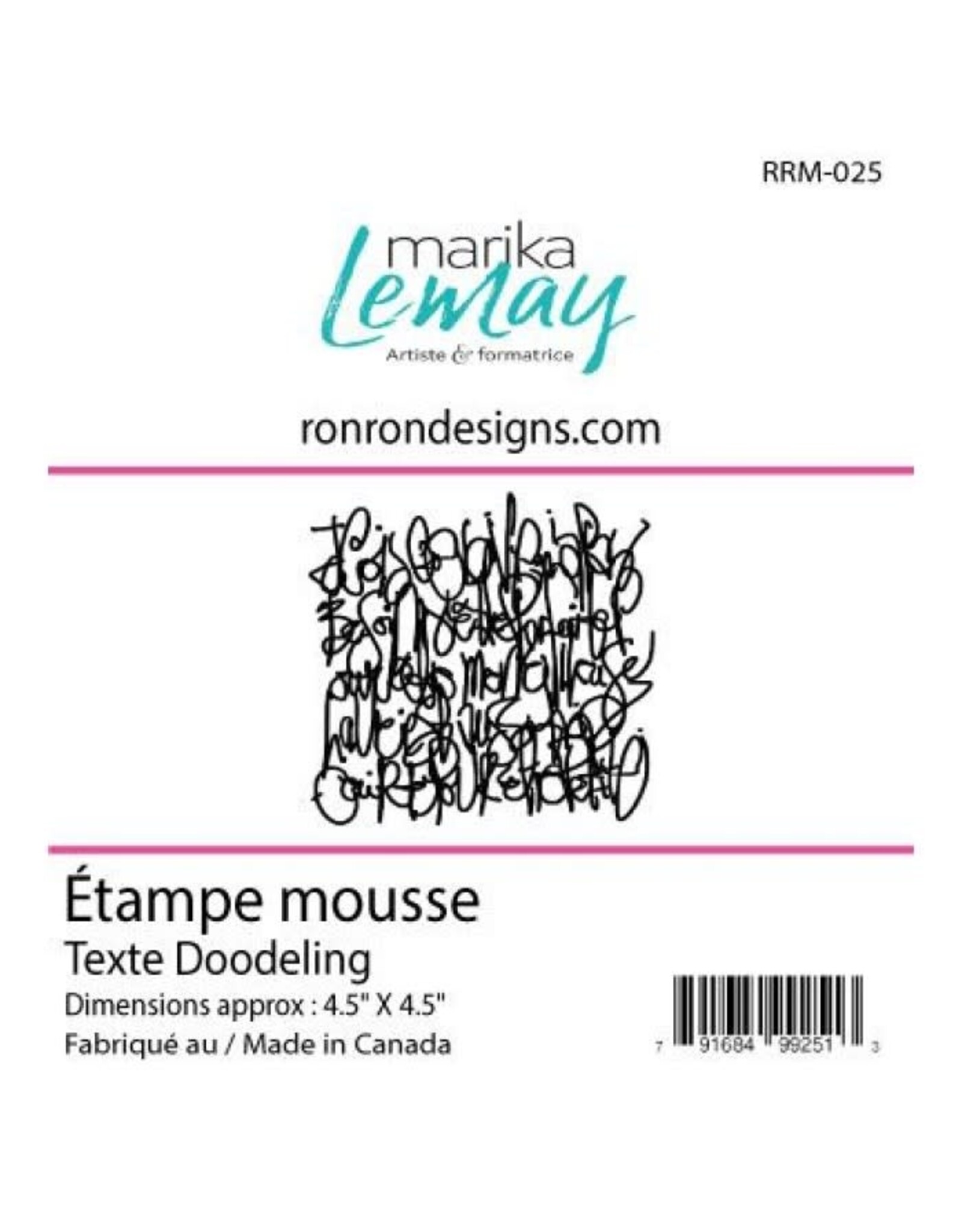 RONRON DESIGNS RONRON DESIGNS MARIKA LEMAY - TEXTE DOODELING FOAM STAMP