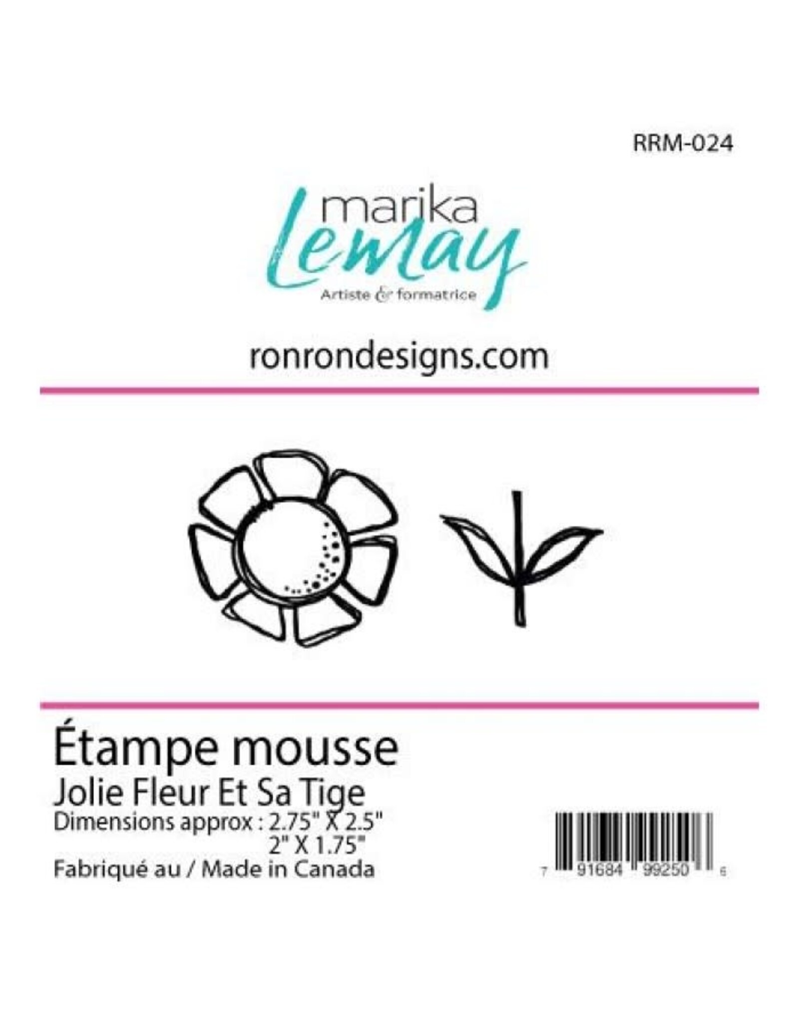 RONRON DESIGNS RONRON DESIGNS MARIKA LEMAY - JOLIE FLEUR ET SA TIGE FOAM STAMP SET