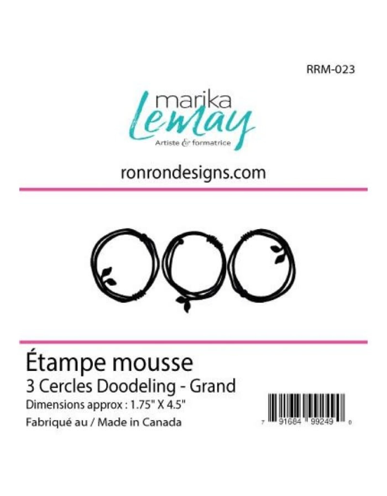 RONRON DESIGNS RONRON DESIGNS MARIKA LEMAY - 3 CERCLES DOODELING - GRAND FOAM STAMP