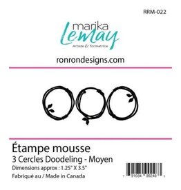 RONRON DESIGNS RONRON DESIGNS MARIKA LEMAY - 3 CERCLES DOODELING - MOYEN FOAM STAMP