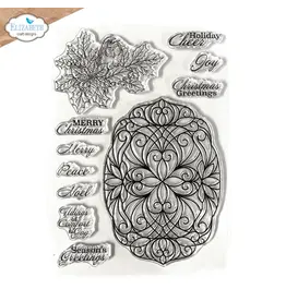 ELIZABETH CRAFT DESIGNS ELIZABETH CRAFT DESIGNS FESTIVE HOLLY SENTIMENTS CLEAR STAMP SET