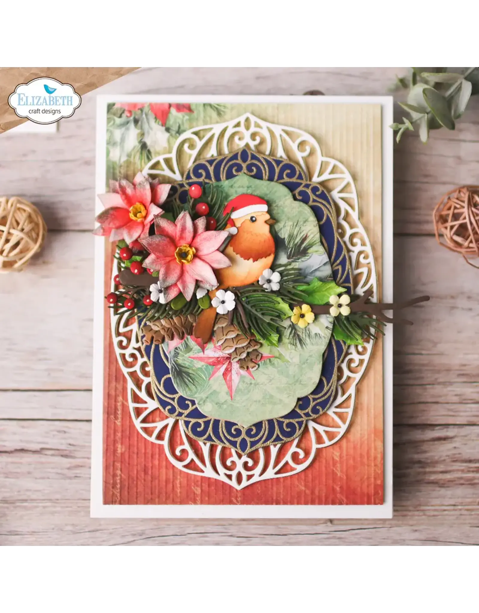 ELIZABETH CRAFT DESIGNS ELIZABETH CRAFT DESIGNS FESTIVE HOLLY SENTIMENTS CLEAR STAMP SET