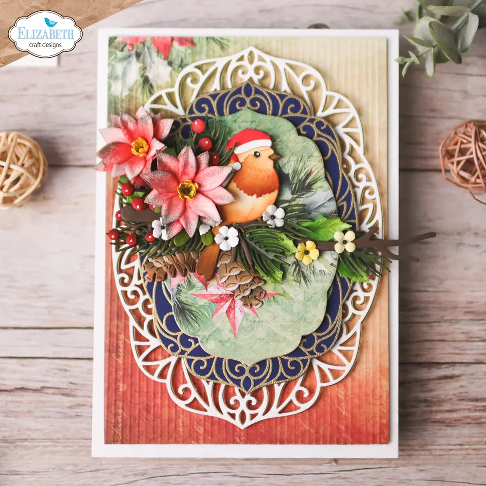 ELIZABETH CRAFT DESIGNS ELIZABETH CRAFT DESIGNS FESTIVE HOLLY SENTIMENTS CLEAR STAMP SET