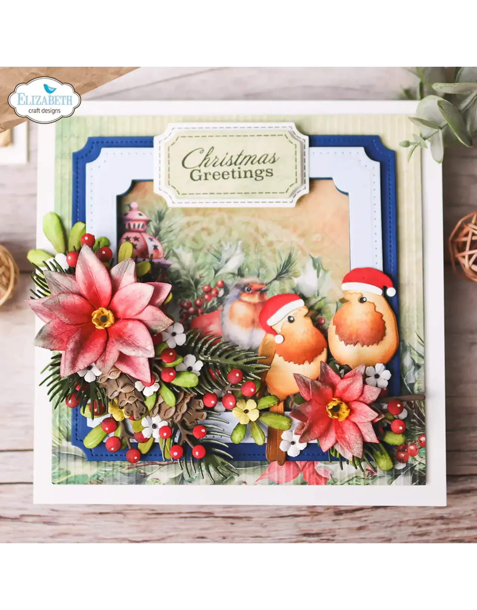 ELIZABETH CRAFT DESIGNS ELIZABETH CRAFT DESIGNS FESTIVE ROBIN DIE SET