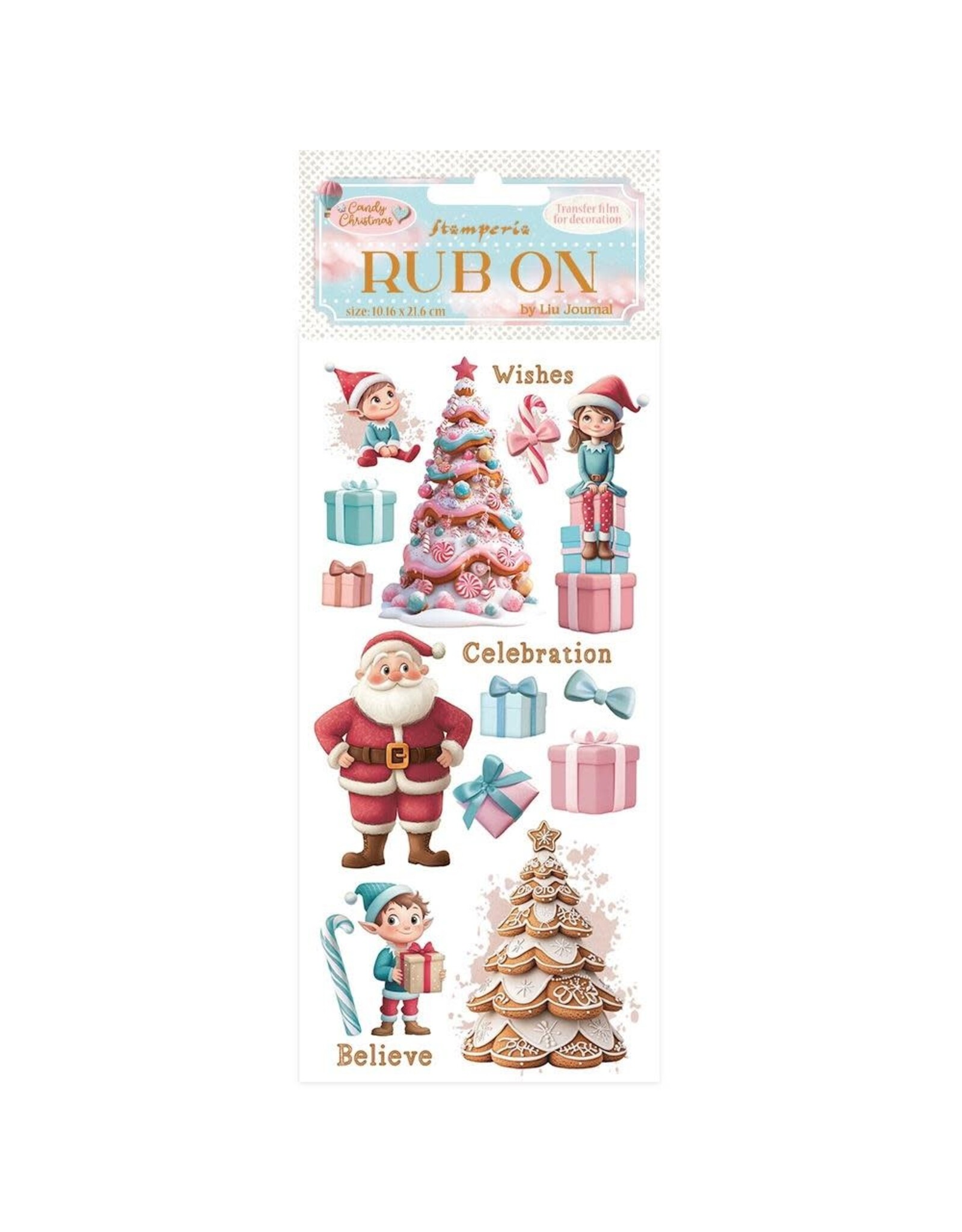STAMPERIA STAMPERIA CANDY CHRISTMAS SANTA CLAUS RUB-ON