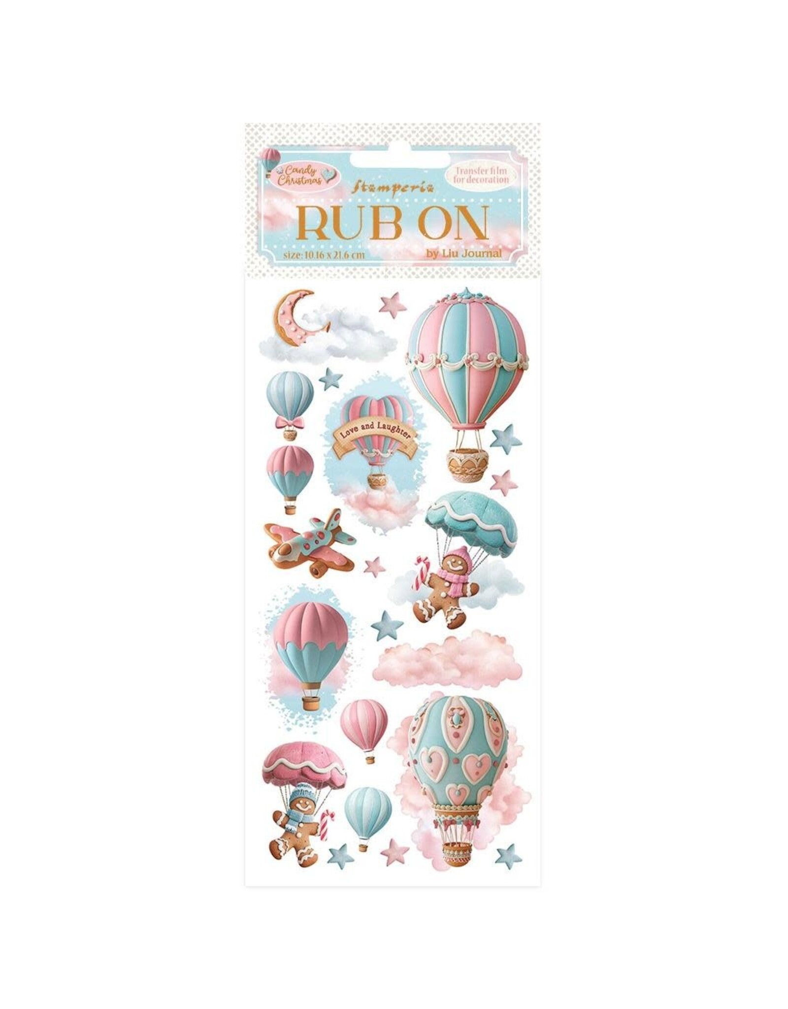 STAMPERIA STAMPERIA CANDY CHRISTMAS AIR BALLOONS RUB-ON