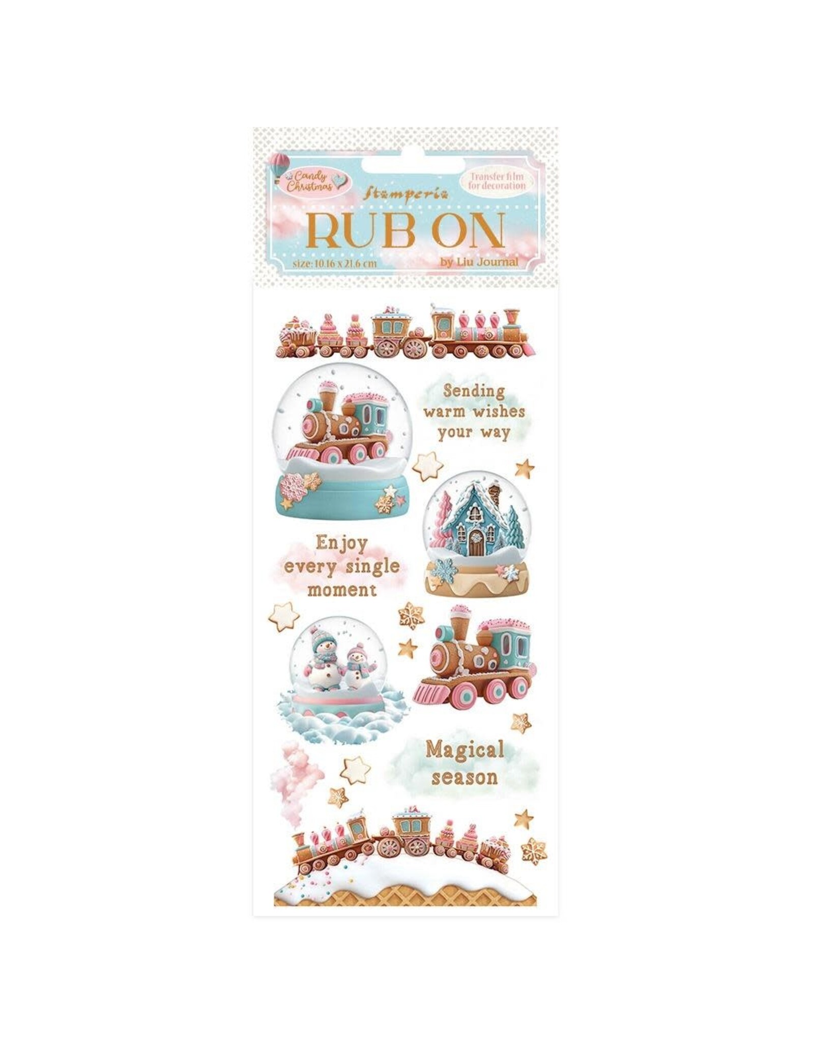 STAMPERIA STAMPERIA CANDY CHRISTMAS SNOWGLOBES RUB-ON