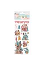 STAMPERIA STAMPERIA CANDY CHRISTMAS MARZIPAN HOUSES RUB-ON