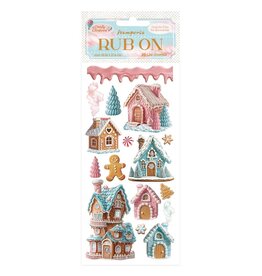 STAMPERIA STAMPERIA CANDY CHRISTMAS MARZIPAN HOUSES RUB-ON
