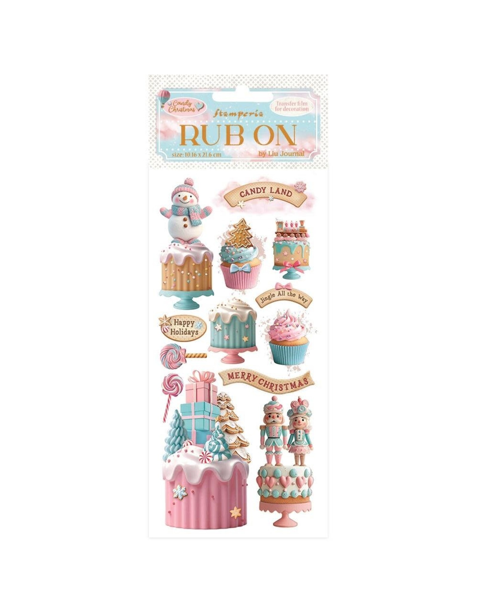 STAMPERIA STAMPERIA CANDY CHRISTMAS CAKES RUB-ON