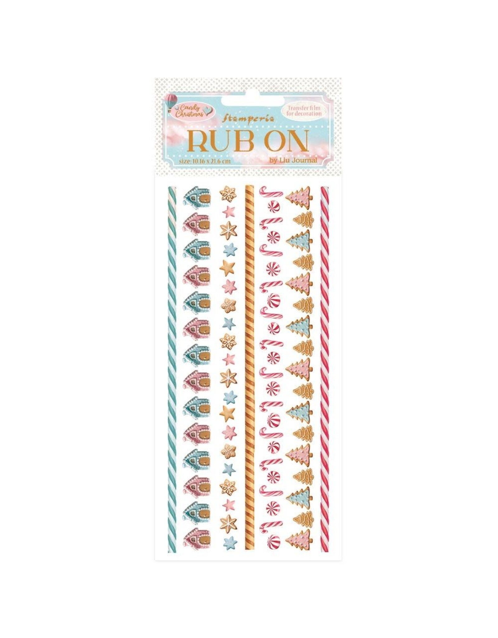 STAMPERIA STAMPERIA CANDY CHRISTMAS STRIPES RUB-ON