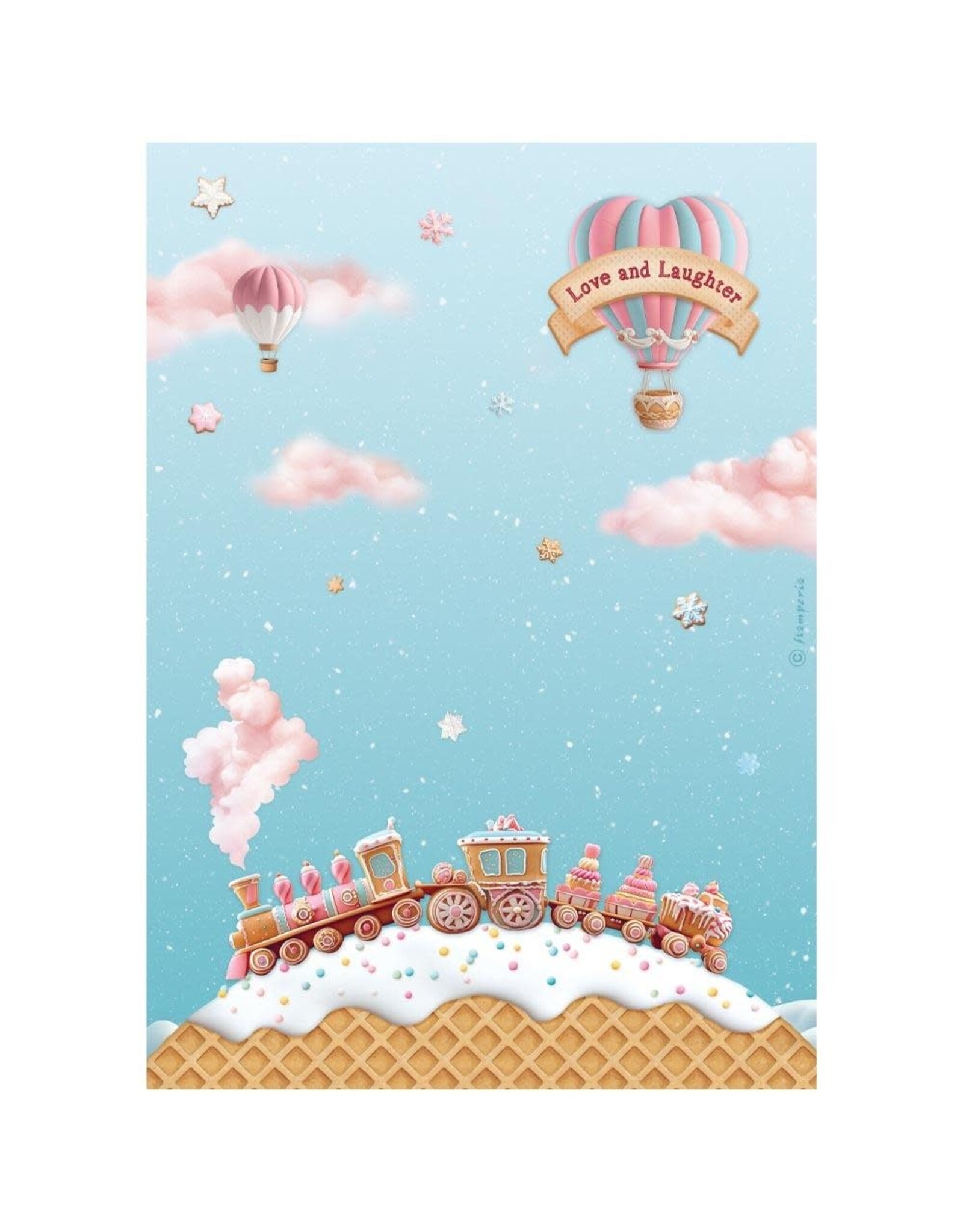 STAMPERIA STAMPERIA CANDY CHRISTMAS ASSORTED A4 RICE PAPER 6/PK