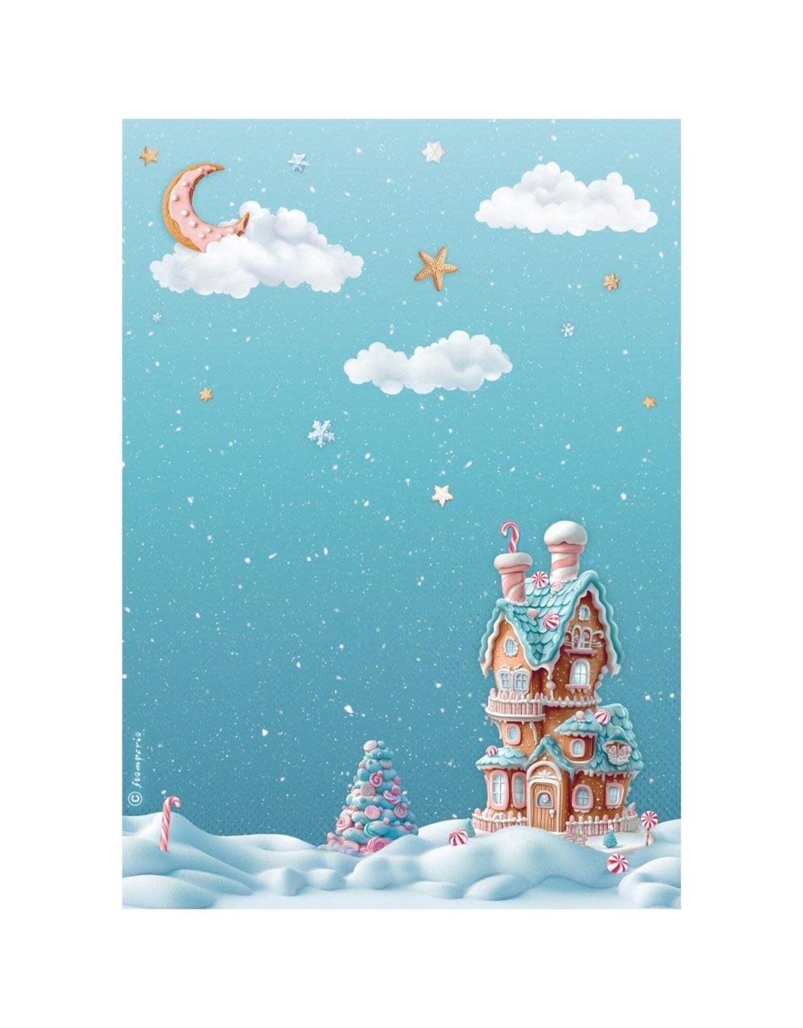STAMPERIA STAMPERIA CANDY CHRISTMAS ASSORTED A4 RICE PAPER 6/PK