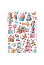 STAMPERIA STAMPERIA CANDY CHRISTMAS ASSORTED A4 RICE PAPER 6/PK