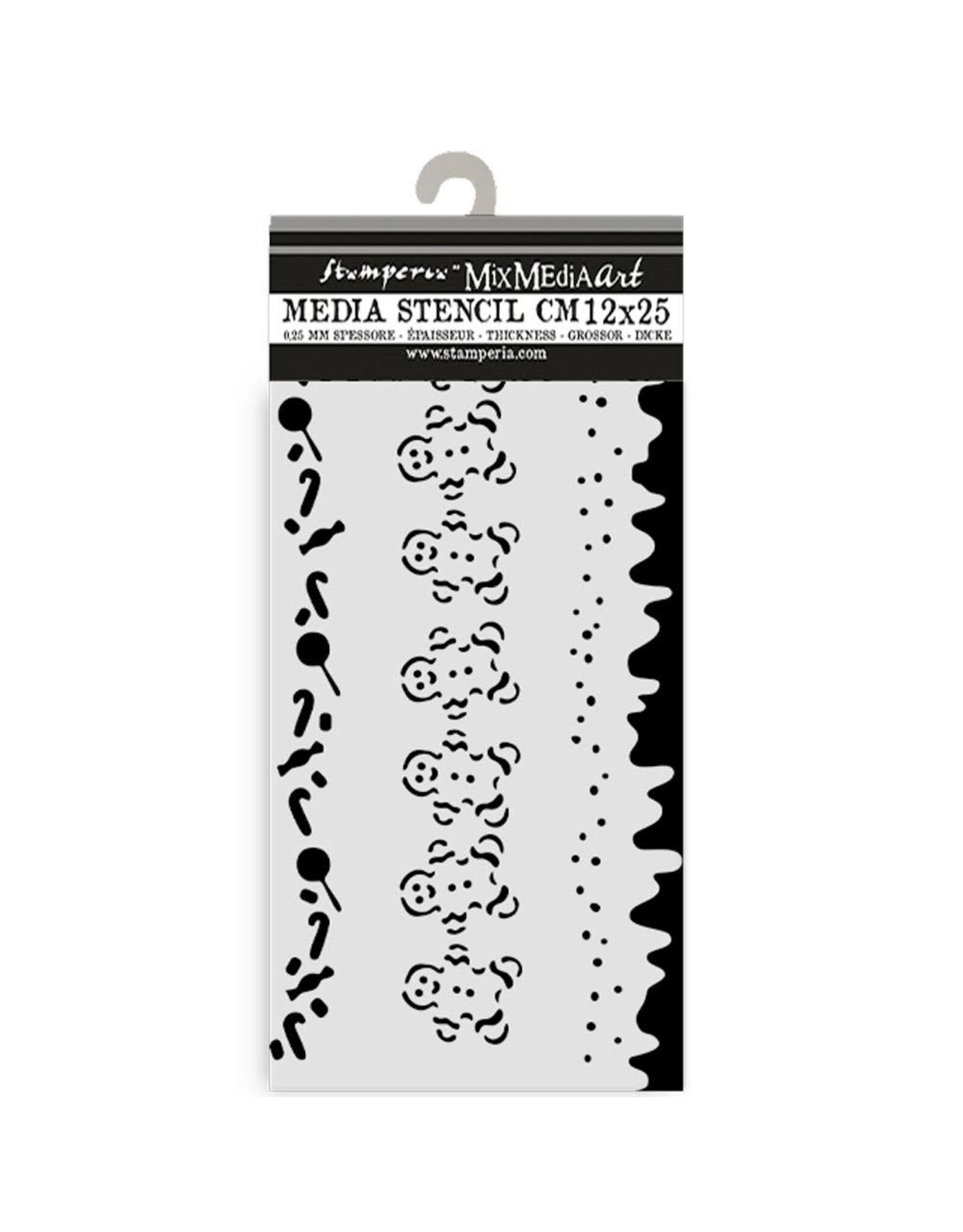 STAMPERIA STAMPERIA CANDY CHRISTMAS STRIPES 12x25cm STENCIL