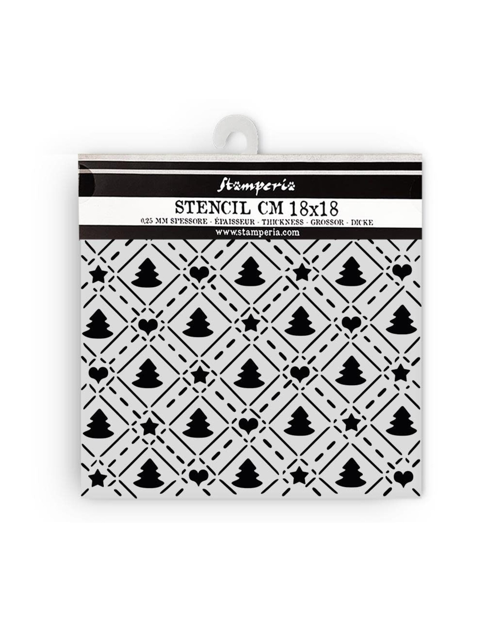 STAMPERIA STAMPERIA CANDY CHRISTMAS TREE PATTERN 18x18cm STENCIL