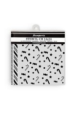 STAMPERIA STAMPERIA CANDY CHRISTMAS CANDY CANES PATTERN 18x18cm STENCIL