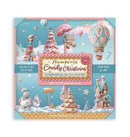 STAMPERIA STAMPERIA CANDY CHRISTMAS MAXI PAD 12x12 PAPER PACK 22 SHEETS