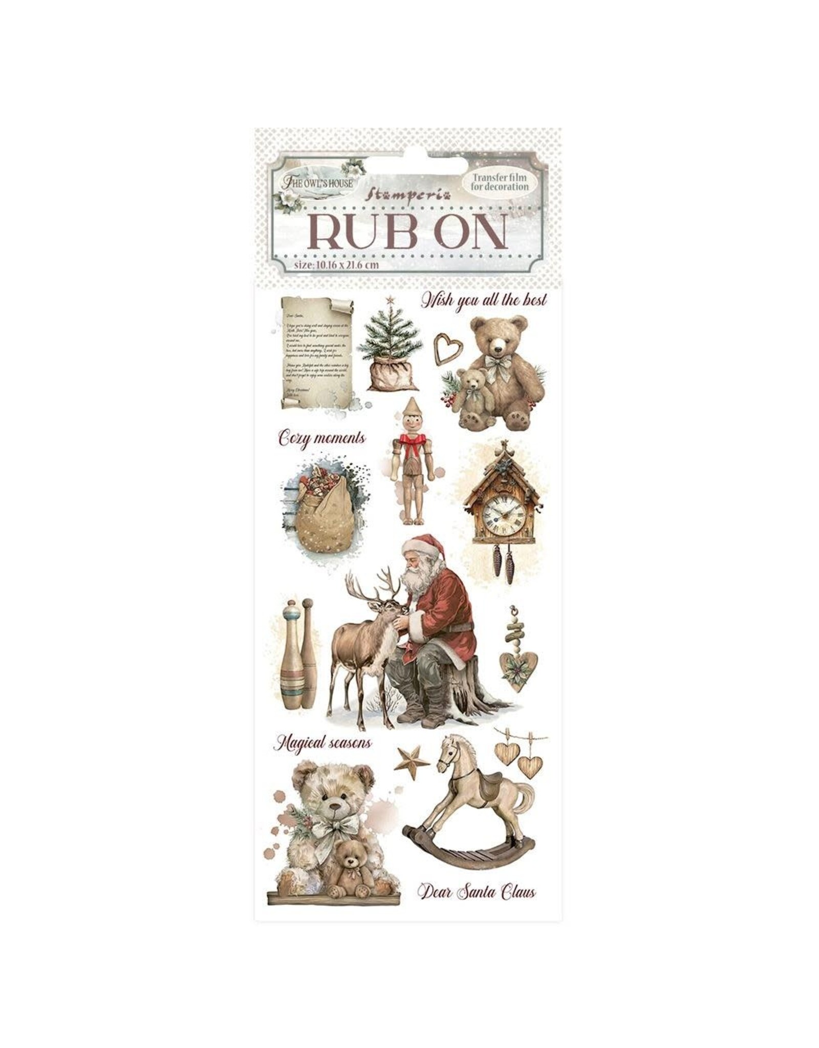 STAMPERIA STAMPERIA THE OWL'S HOUSE TEDDY BEARS RUB-ON