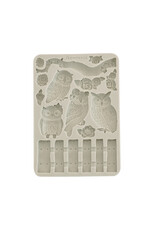 STAMPERIA STAMPERIA THE OWL'S HOUSE OWLS AND BRANCH A5 SILICONE MOULD
