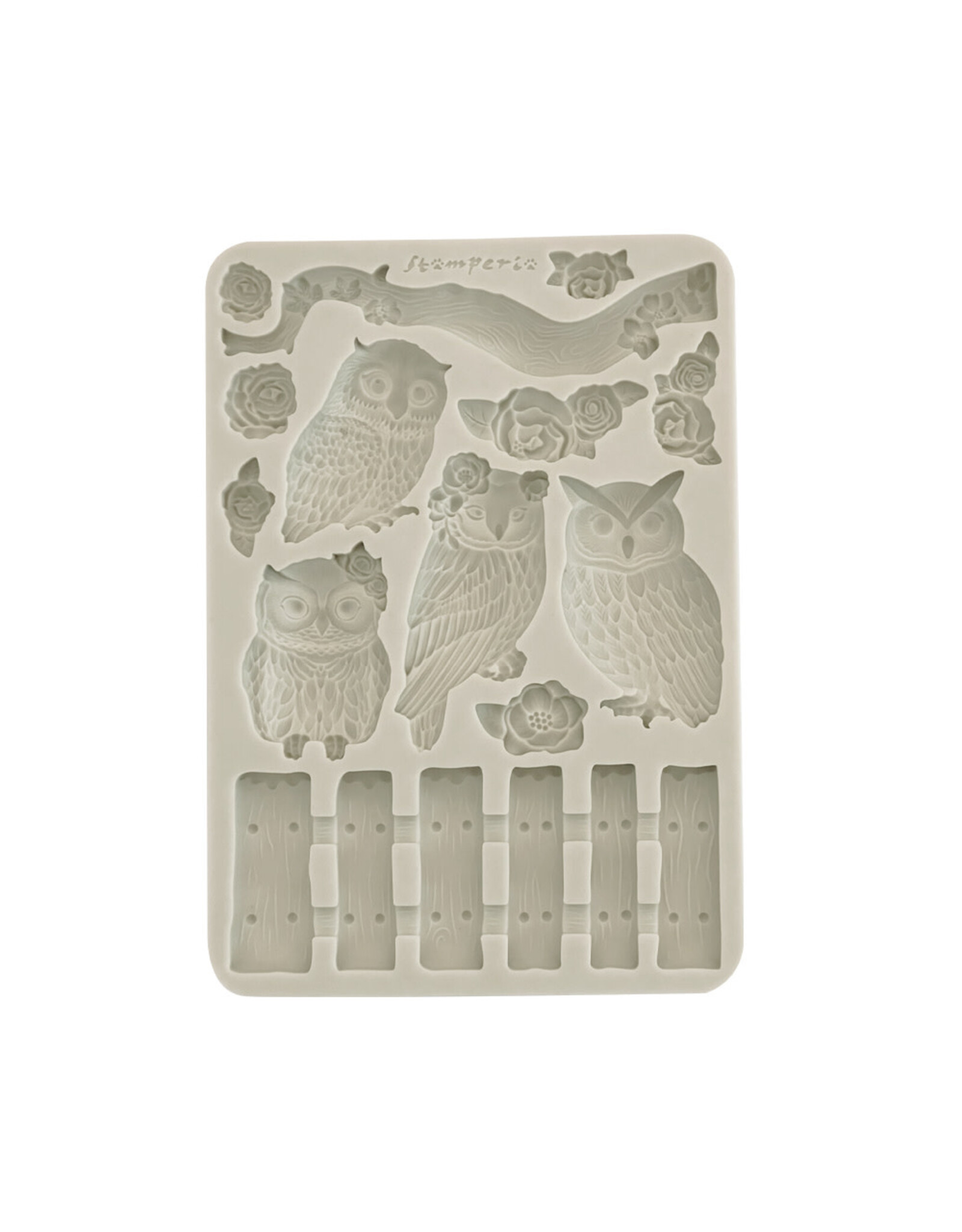 STAMPERIA STAMPERIA THE OWL'S HOUSE OWLS AND BRANCH A5 SILICONE MOULD