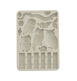STAMPERIA STAMPERIA THE OWL'S HOUSE OWLS AND BRANCH A5 SILICONE MOULD