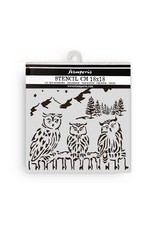 STAMPERIA STAMPERIA THE OWL'S HOUSE OWLS 18x18cm STENCIL