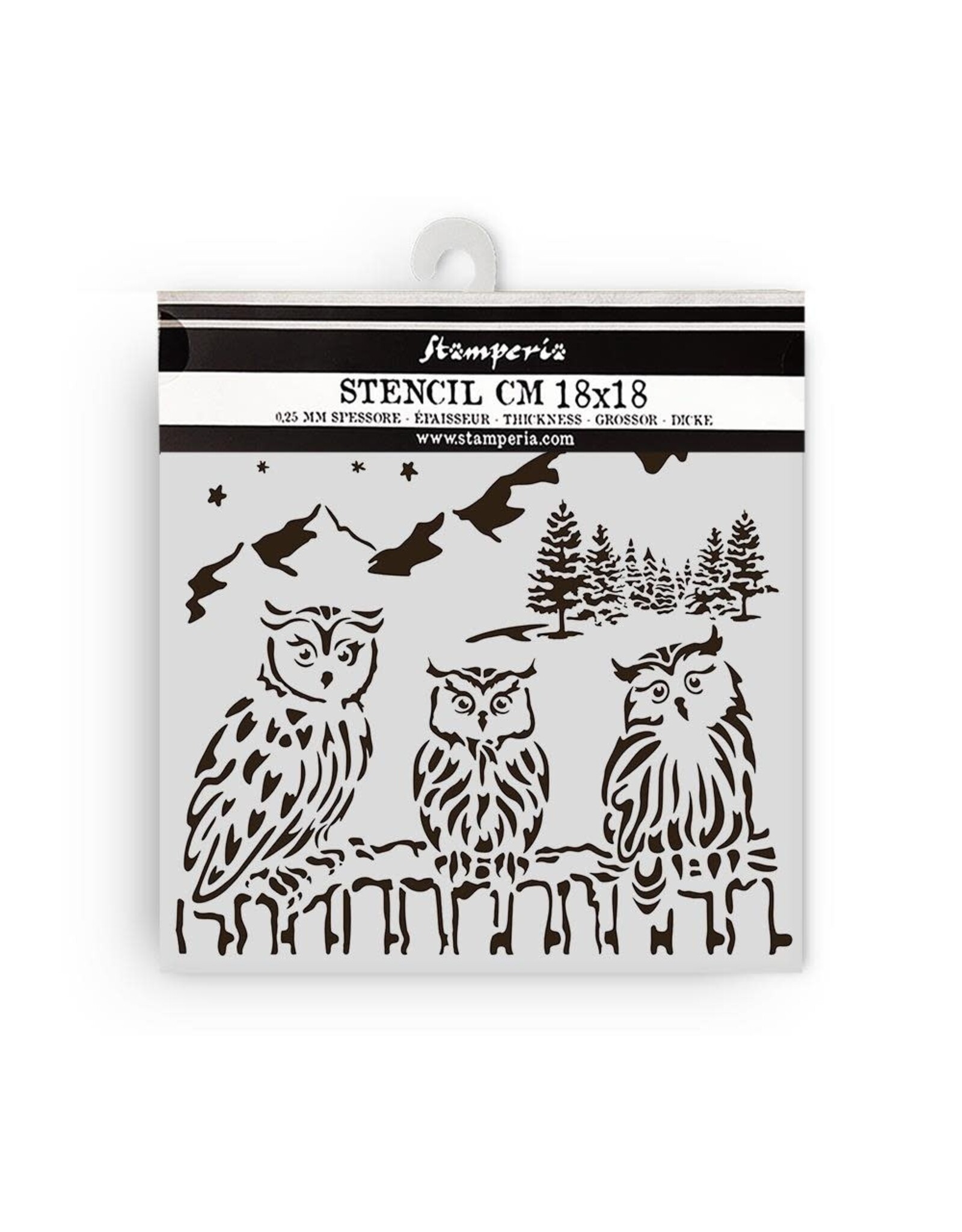 STAMPERIA STAMPERIA THE OWL'S HOUSE OWLS 18x18cm STENCIL