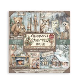 STAMPERIA STAMPERIA THE OWL'S HOUSE MAXI PAD 8x8 PAPER PACK 22 SINGLE FACED SHEETS