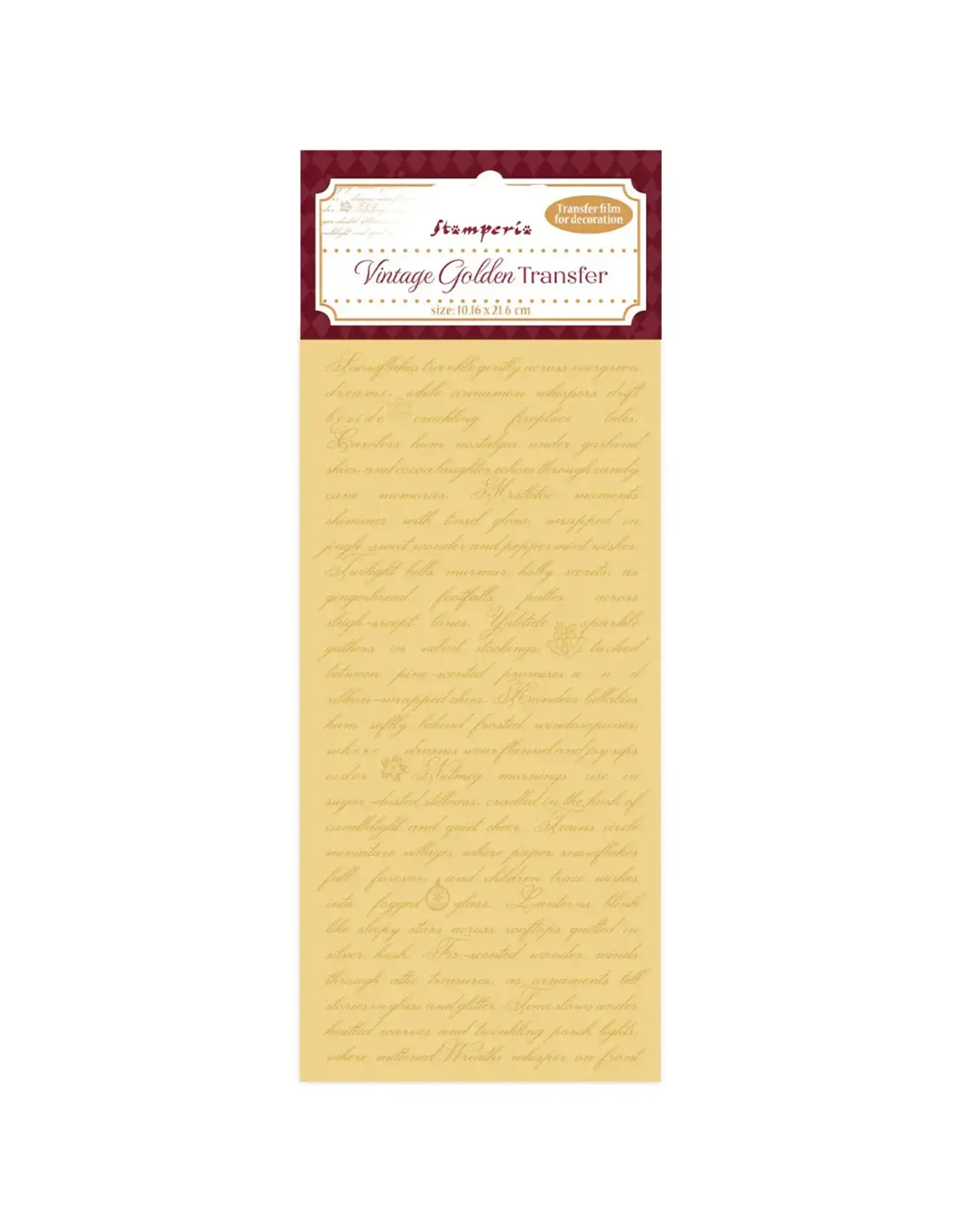 STAMPERIA STAMPERIA VINTAGE GOLDEN WRITING TRANSFER