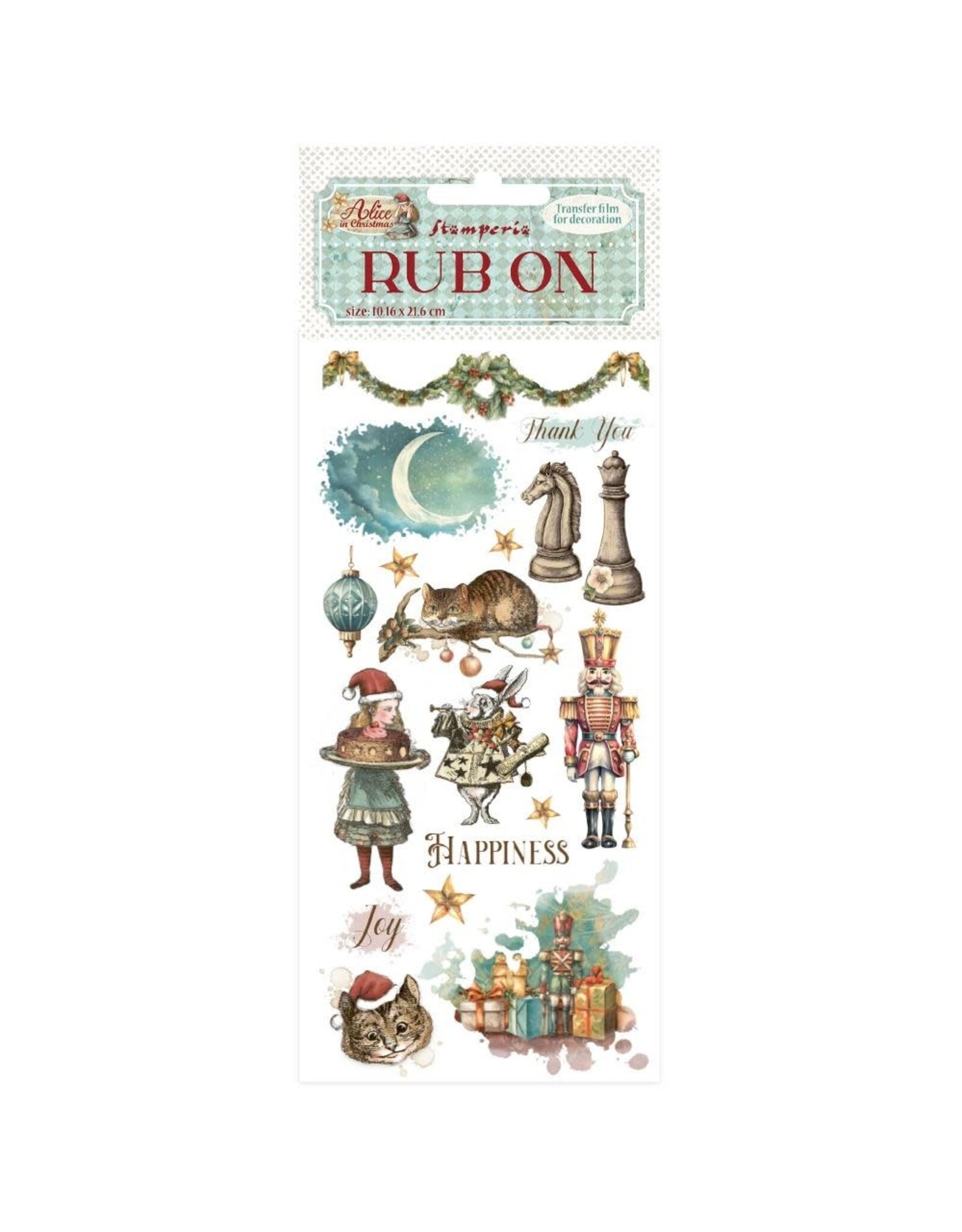 STAMPERIA STAMPERIA ALICE IN CHRISTMAS HAPPINESS RUB-ON