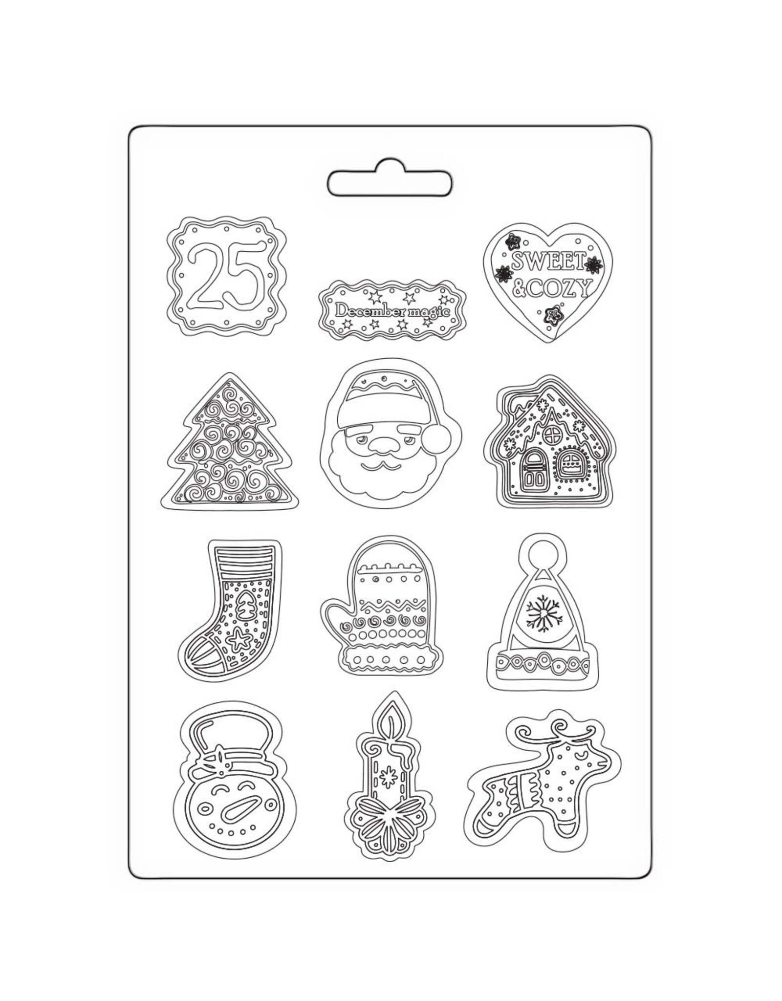 STAMPERIA STAMPERIA CANDY CHRISTMAS ELEMENTS A5 SOFT MAXI MOULD