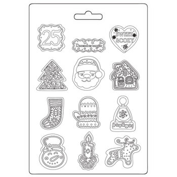 STAMPERIA STAMPERIA CANDY CHRISTMAS ELEMENTS A5 SOFT MAXI MOULD