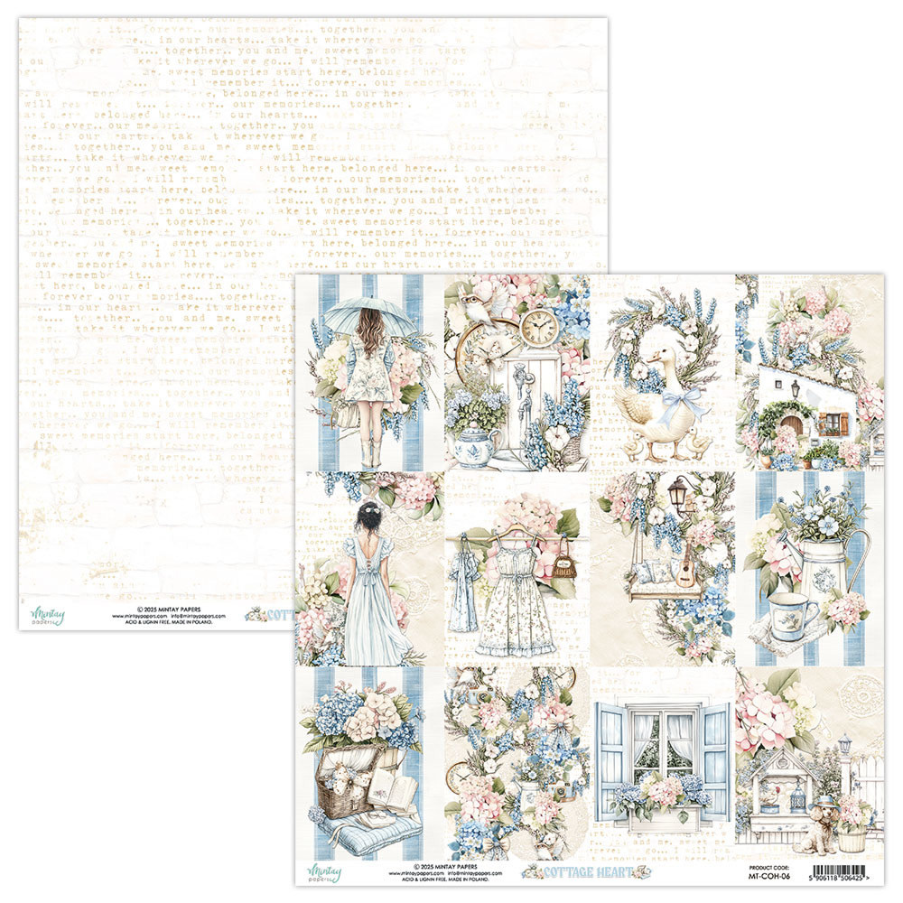 MINTAY MINTAY COTTAGE HEART #06 12x12 CARDSTOCK