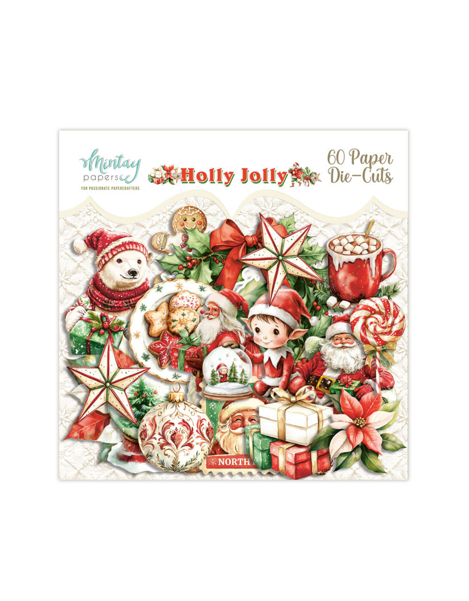MINTAY MINTAY HOLLY JOLLY PAPER DIE-CUTS 60/PK