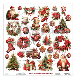 MINTAY MINTAY VINTAGE CHRISTMAS BASIC ELEMENTS CARDSTOCK 12x12