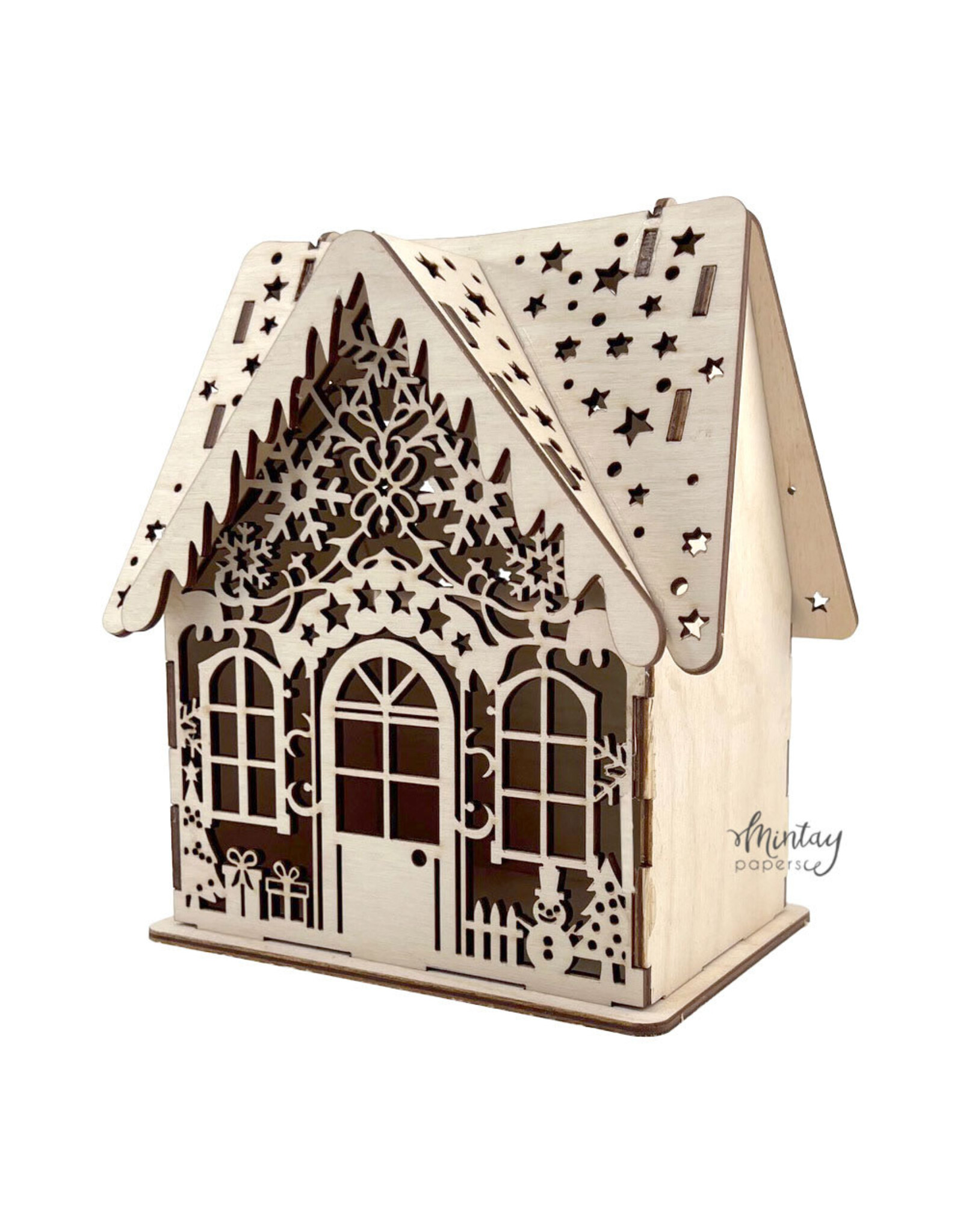 MINTAY MINTAY WOODIES - DECOR CHRISTMAS HOUSE 12x12 CHIPBOARD
