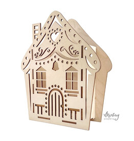 MINTAY MINTAY WOODIES - DECOR GINGERBREAD HOUSE BOX 12x12 CHIPBOARD