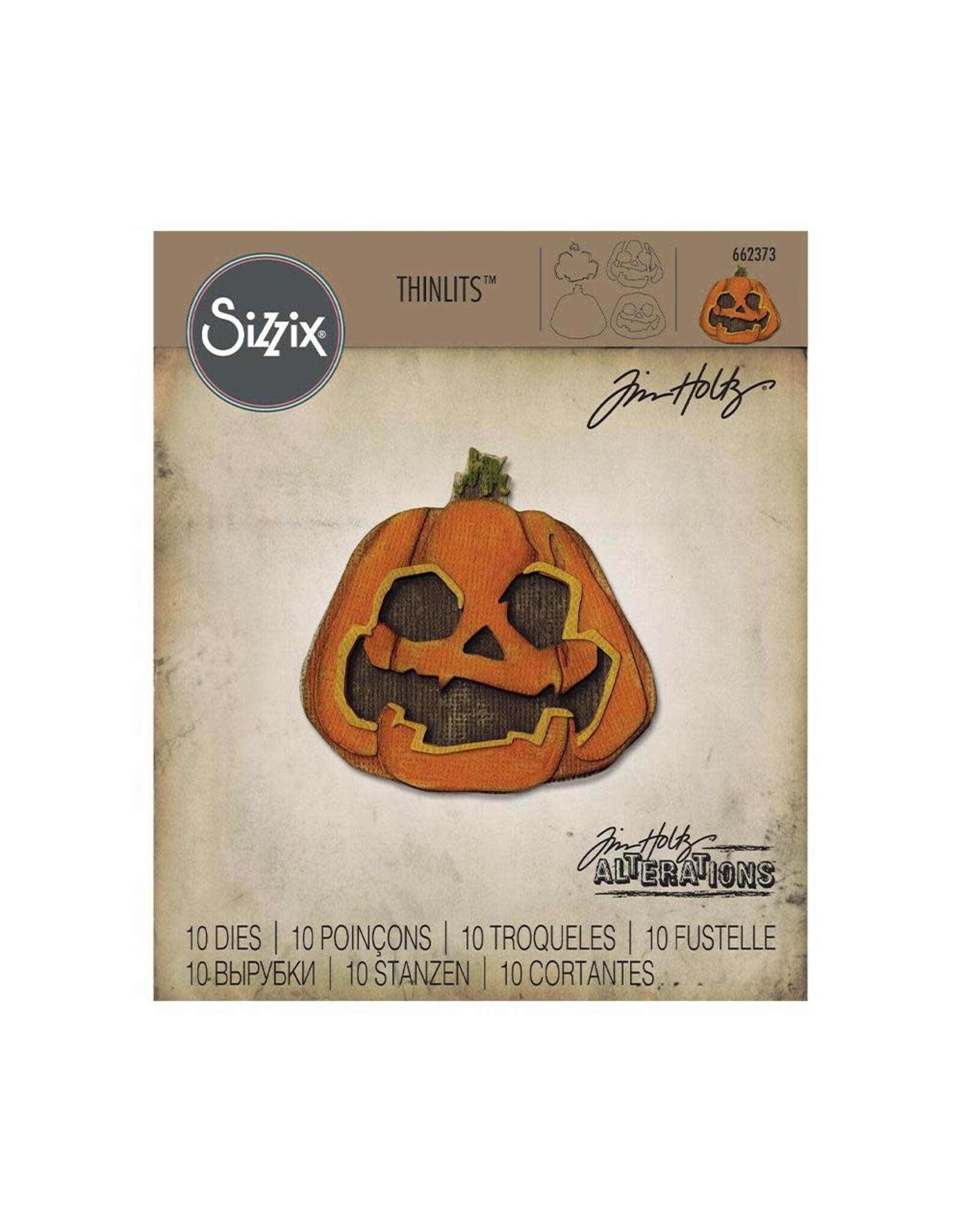 SIZZIX SIZZIX TIM HOLTZ THINLITS LAYERED JACK-O-LANTERN DIE SET
