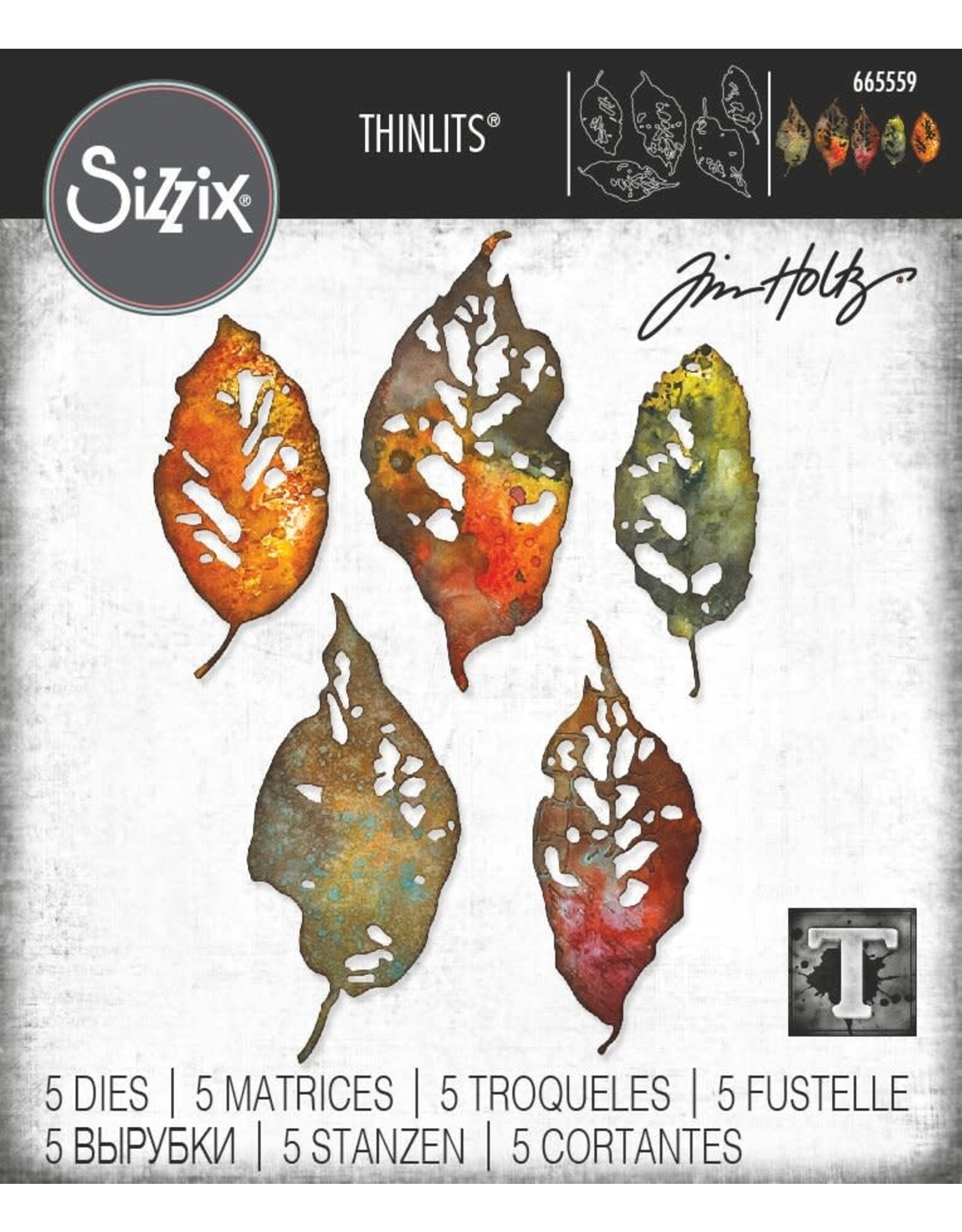 SIZZIX SIZZIX TIM HOLTZ THINLITS LEAF FRAGMENTS DIE SET